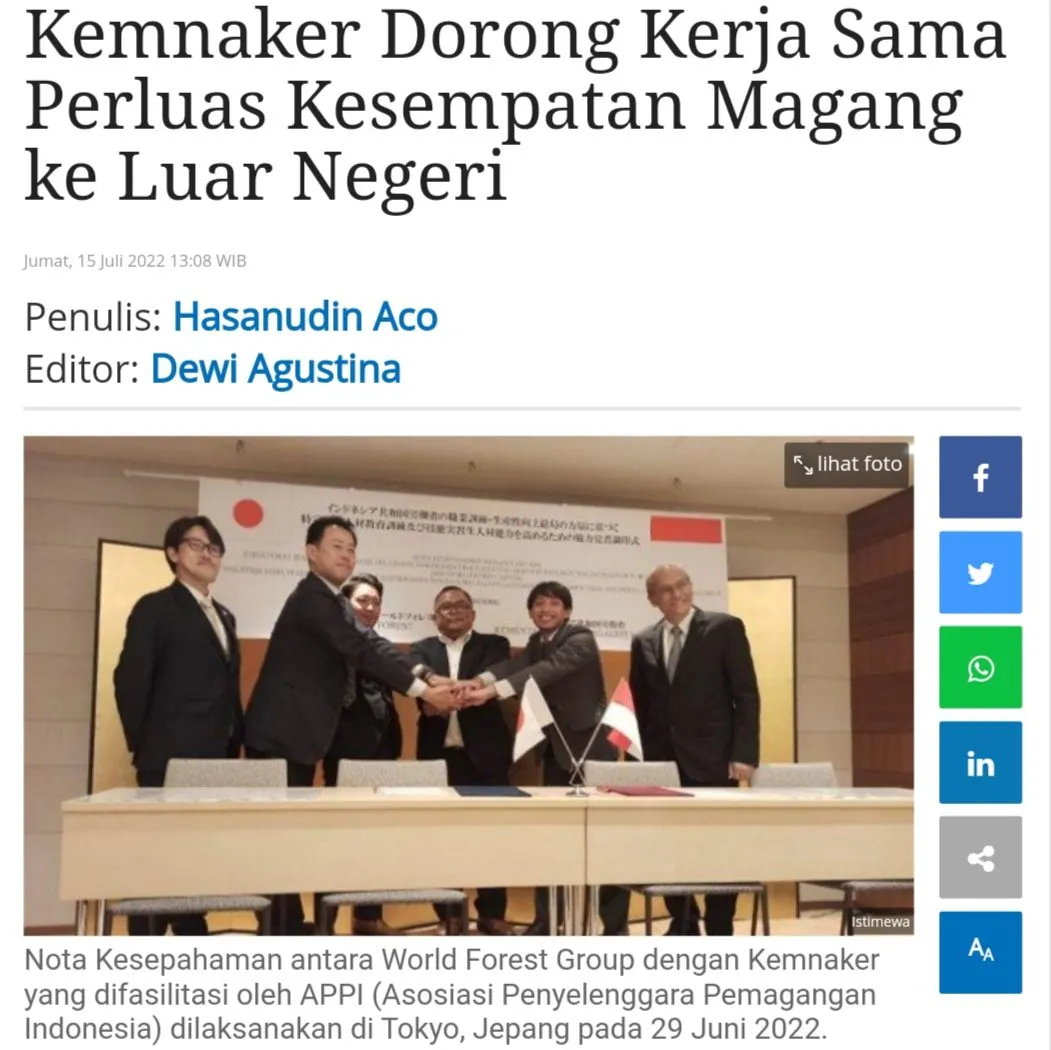 Perluasan Kesempatan Magang Ke Luar Negeri